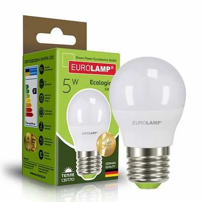Cвітлодіодна EUROLAMP LED Лампа "Шар" ЕКО G45 5W E27 3000K LED-G45-05273(P) фото