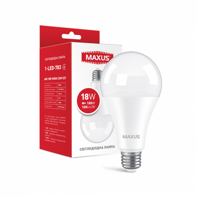 Лампа светодиодная MAXUS 1-LED-783 A80 18W 3000K 220V E27 1-LED-783 фото