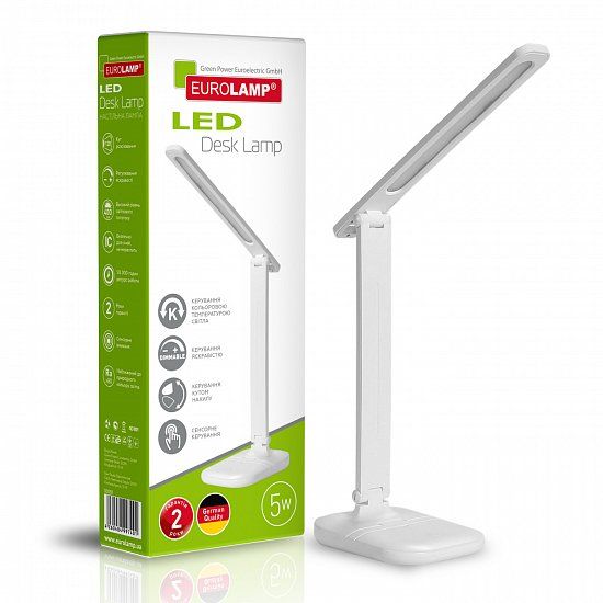 EUROLAMP LED Світильник настільний (настільна лампа) в стилі хайтек 5W 3000-5000K білий LED-TLG-1(white) фото