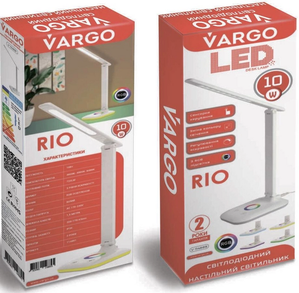 Настольная лампа VARGO 12W белая, RIO 114891 фото