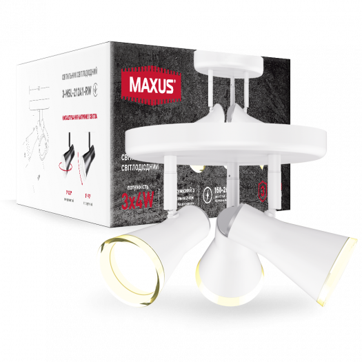 Спот светильник на 3 лампы MAXUS MSL-02R 3x4W 4100K белый 3-MSL-21241-RW фото