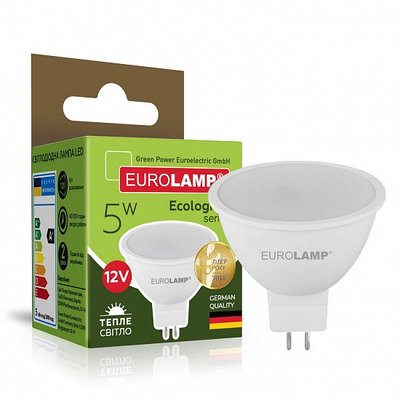 Точкова світлодіодна EUROLAMP LED Лампа ЕКО MR16 5W 12V GU5.3 3000K LED-SMD-05533(12)(P) фото