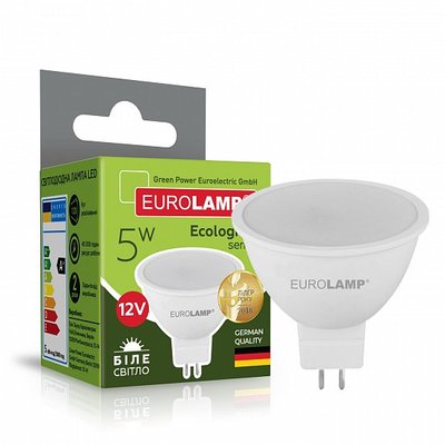 Точкова світлодіодна EUROLAMP LED Лампа ЕКО MR16 5W 12V GU5.3 4000K LED-SMD-05534(12)(P) фото