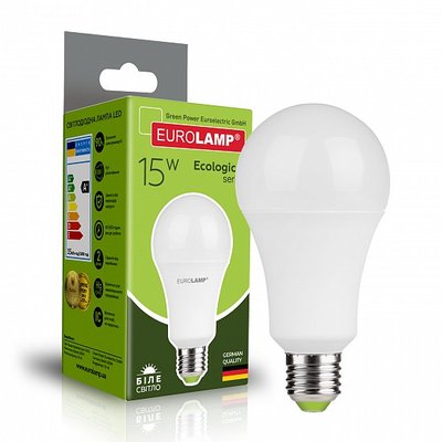 Класична світлодіодна EUROLAMP LED Лампа ЕКО А70 15W E27 4000K LED-A70-15274(P) фото