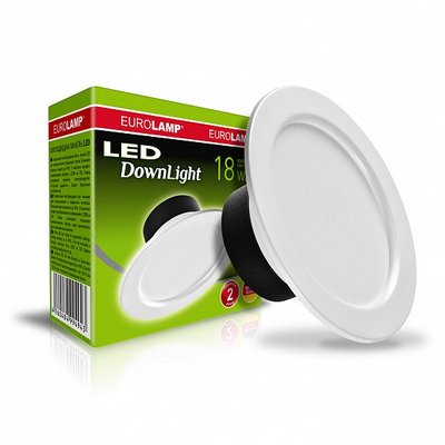 Світлодіодний EUROLAMP LED Світильник круглий DownLight 18W 4000K LED-DLR-18/4(Е) фото