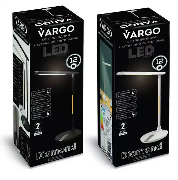 Настольная лампа VARGO 12W черная, Diamond, 780lm 114894 фото