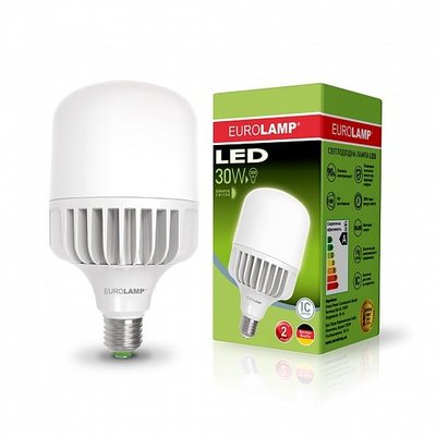 Світлодіодна EUROLAMP LED Лампа високопотужна 30W E27 6500K LED-HP-30276 фото