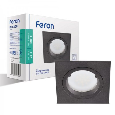 Встраиваемый светильник Feron DL6300 черный 6498 фото
