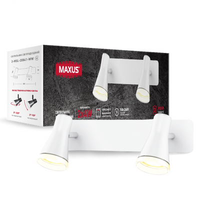 Світовий світильник 2 лампи MAXUS MSL-02W 2x4W 4100K білий 2-MSL-20841-WW фото
