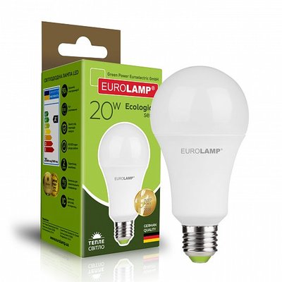 Класична світлодіодна EUROLAMP LED Лампа ЕКО А75 20W E27 3000K LED-A75-20272(P) фото