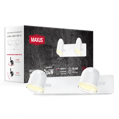 Світовий світильник 2 лампм MAXUS MSL-01W 2x4W 4100K білий 2-MSL-10841-WW фото
