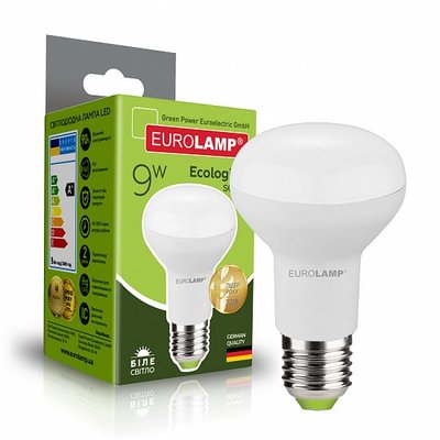 Світлодіодна рефлекторна EUROLAMP LED Лампа ЕКО R63 9W E27 4000K LED-R63-09274(P) фото
