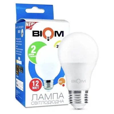 Светодиодная лампа Biom BT-511 A60 12W E27 3000К матовая 00-00001431 фото