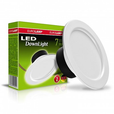 Світлодіодний EUROLAMP LED Світильник круглий DownLight 7W 3000K  LED-DLR-7/3(Е) фото