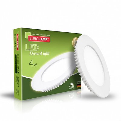 Світлодіодний EUROLAMP LED Світильник круглий DownLight 4W 4000K LED-DLR-4/4 фото