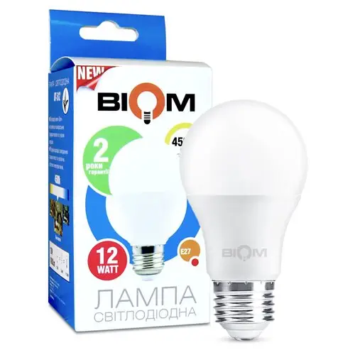 Свiтлодiодна лампа Biom BT-512 A60 12W E27 4500К матова 00-00001432 фото