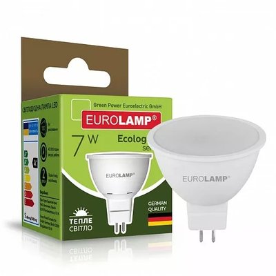 Точкова світлодіодна EUROLAMP LED Лампа ЕКО MR16 7W GU5.3 3000K LED-SMD-07533(P) фото