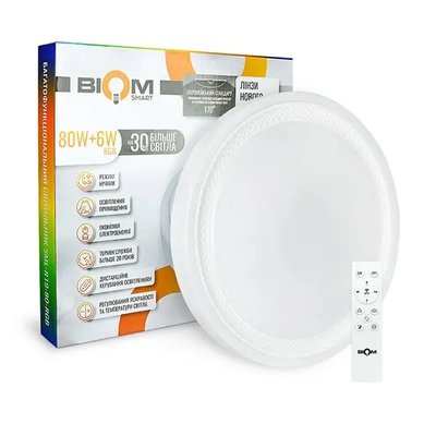 Світильник світлодіодний Biom SMART SML-R19-80-RGB 3000-6000K 80Вт+16Вт RGB с д/у +APP SML-R19-80-RGB фото