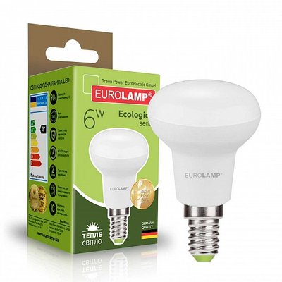 Світлодіодна рефлекторна EUROLAMP LED Лампа ЕКО R50 6W E14 3000K LED-R50-06142(P) фото