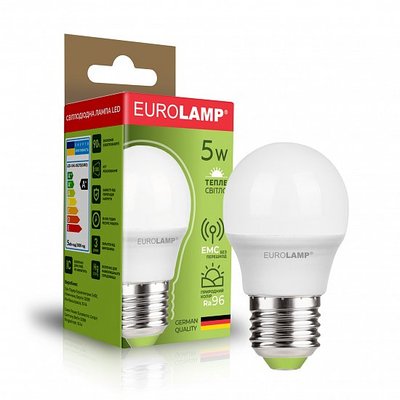 Cвітлодіодна EUROLAMP LED Лампа "Шар" ЕURO G45 5W E27 3000K LED-G45-05273(EURO) фото