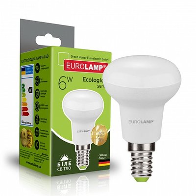Світлодіодна рефлекторна EUROLAMP LED Лампа ЕКО R50 6W E14 4000K LED-R50-06144(P) фото