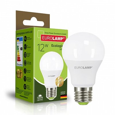 Класична світлодіодна EUROLAMP LED Лампа ЕКО А60 12W E27 3000K LED-A60-12273(P) фото
