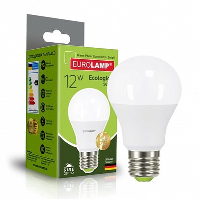 Класична світлодіодна EUROLAMP LED Лампа ЕКО А60 12W E27 4000K LED-A60-12274(P) фото