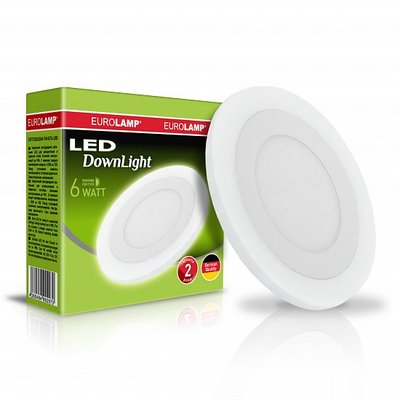 Світлодіодний EUROLAMP LED Світильник круглий точковий 6W 4000K(white) LED-DLR-6/4(white) фото