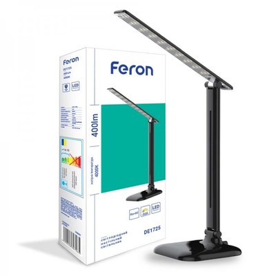 Настільний світлодіодний світильник (настільна лампа) Feron DE1725 9 W 4000K чорний 29860 фото