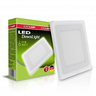 Світлодіодний EUROLAMP LED Світильник квадратний точковий 6W 4000K(white) LED-DLS-6/4(white) фото
