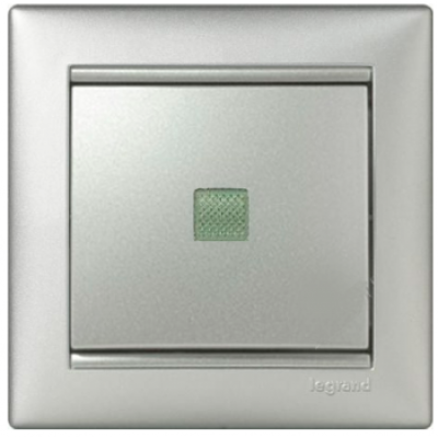 Выключатель 1-кл промежуточный "крест" с подсветкой Valena 770148 алюминий 11342 фото