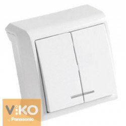 Выключатель 2-кл. белый с подсветкой ViKO Vera 90681050 8103 фото