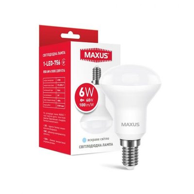 Лампа светодиодная MAXUS R50 6W 4100K 220V E14 1-LED-756 фото
