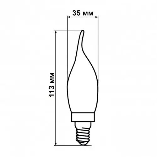Світлодіодна лампа Biom FL-315 C35 LT 4W E14 2800K свічка на вітрі 00-00012270 фото
