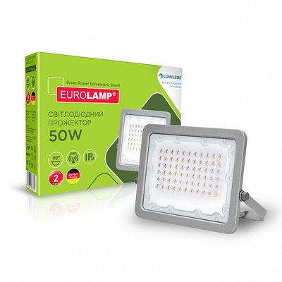 Світлодіодний EUROLAMP LED SMD Прожектор сірий з радіатором 50W 5000K LED-FL-50(gray) фото