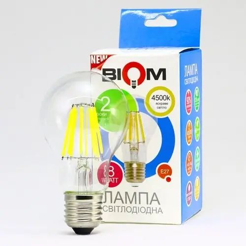 Свiтлодiодна лампа Biom FL-312 A60 8W E27 4500K 00-00001383 фото