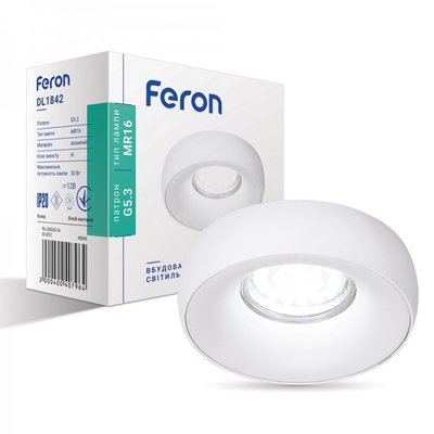 Вбудований світильник Feron DL1842 білий матовий 40040 фото
