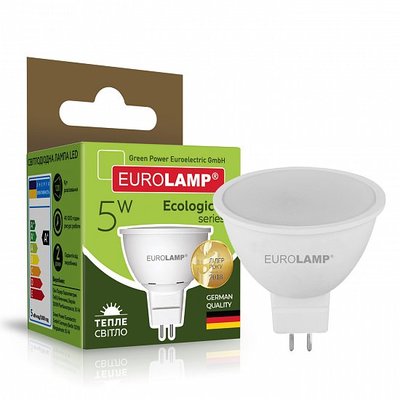 Точкова світлодіодна EUROLAMP LED Лампа ЕКО MR16 5W GU5.3 3000K LED-SMD-05533(P) фото