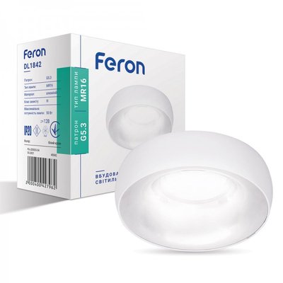 Вбудований світильник Feron DL1842 білий хром 40042 фото