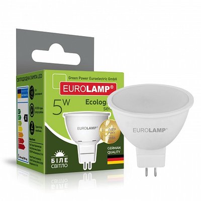 Точкова світлодіодна EUROLAMP LED Лампа ЕКО MR16 5W GU5.3 4000K LED-SMD-05534(P) фото
