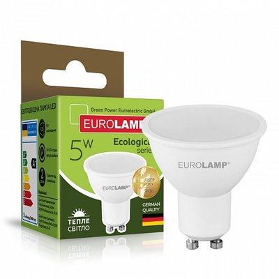 Точкова світлодіодна EUROLAMP LED Лампа ЕКО MR16 5W GU10 3000K LED-SMD-05103(P) фото