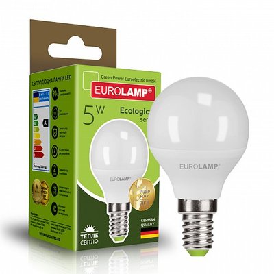 Cвітлодіодна EUROLAMP LED Лампа "Шар"ЕКО G45 5W E14 3000K LED-G45-05143(P) фото